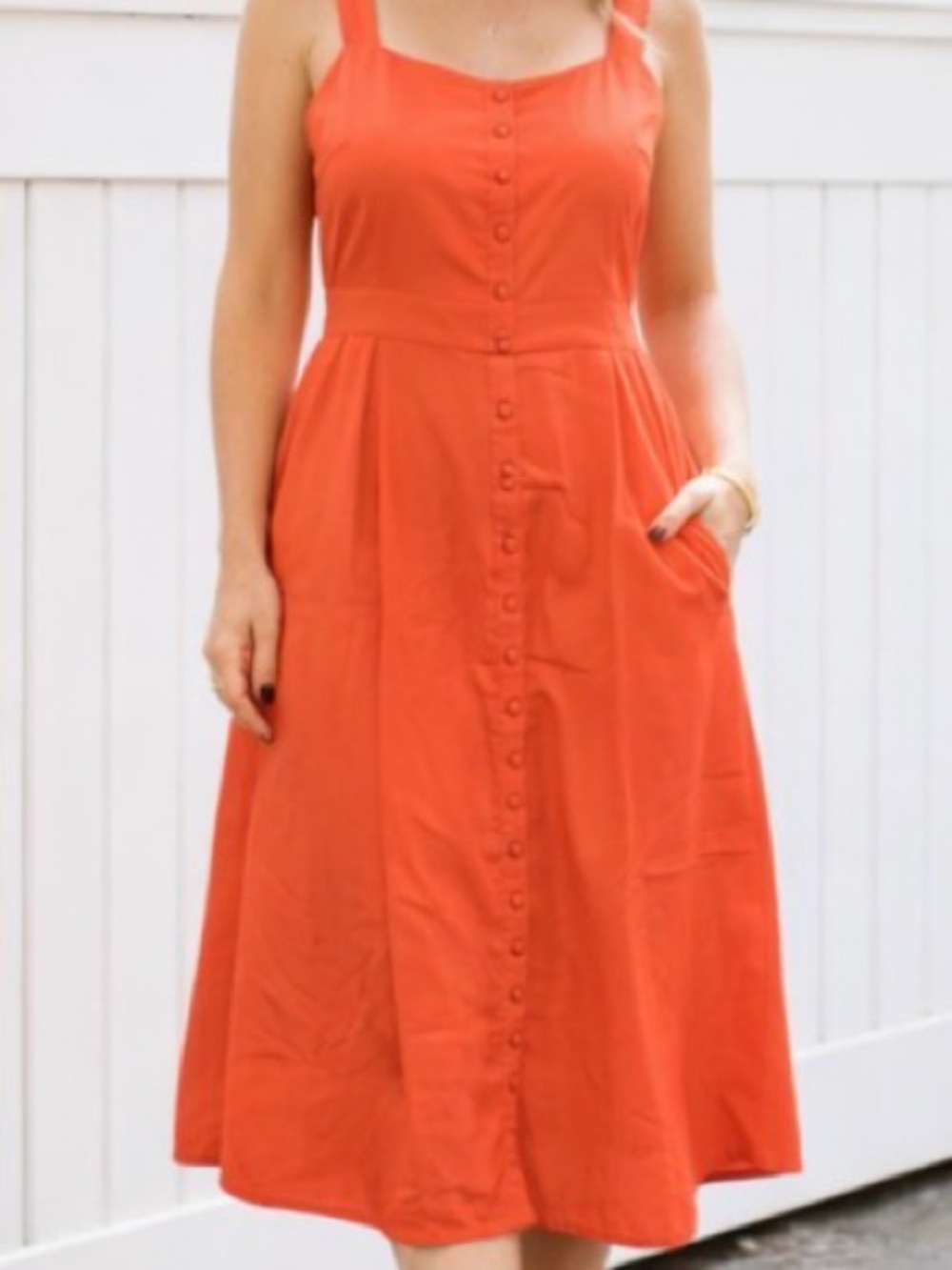 Cremieux Coral Button Front Midi Dress – Size 14